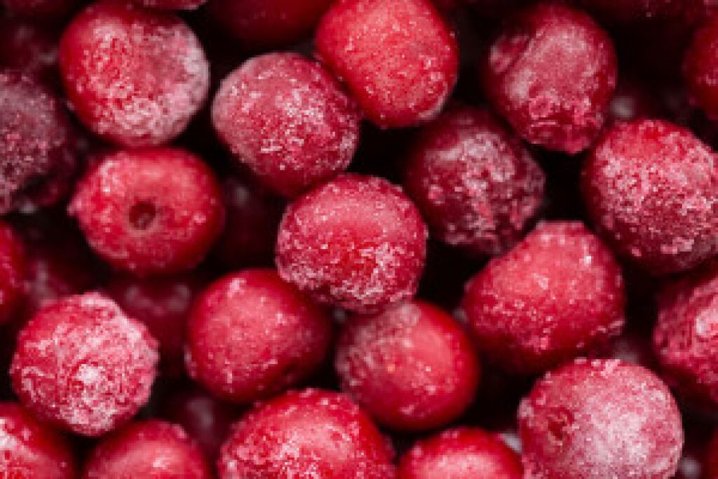 frozen cherries pile