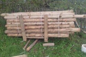 wooden fence posts