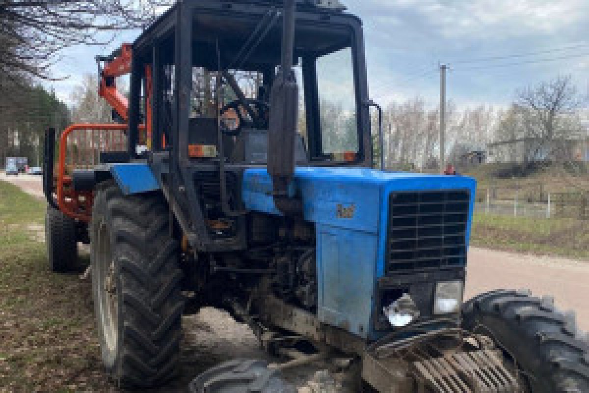 destroyed tractor forest