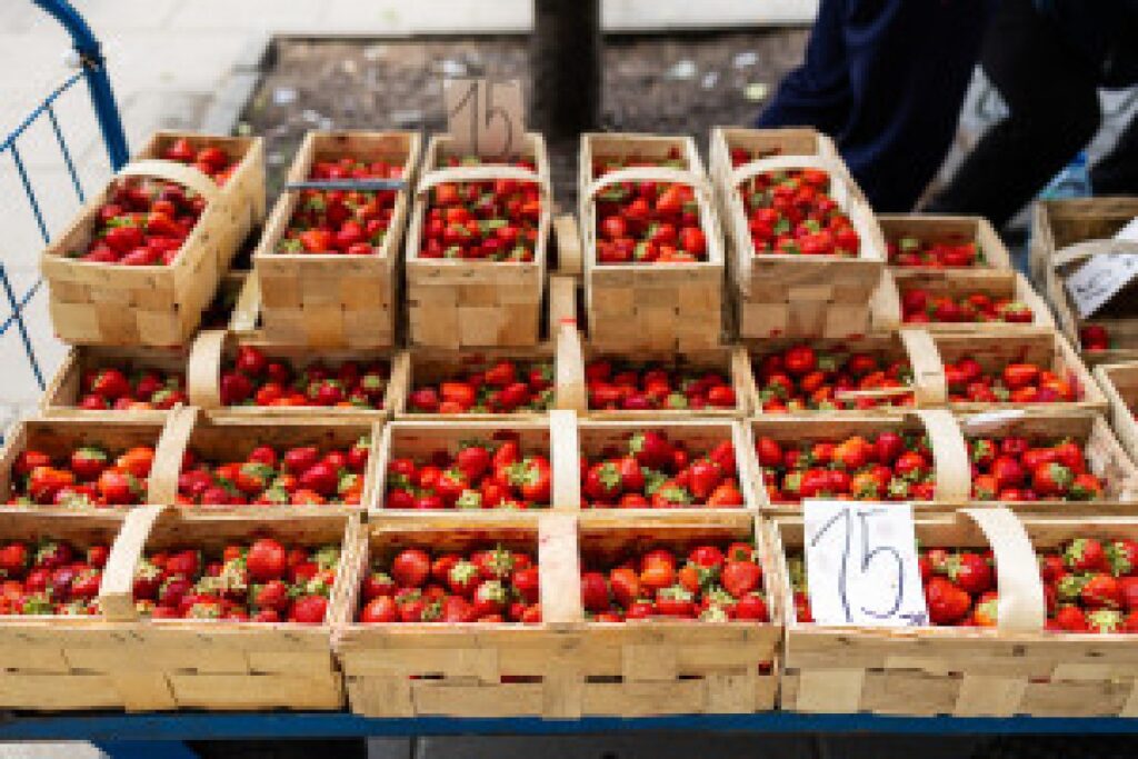 fresh strawberries basket