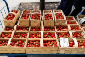 fresh strawberries basket