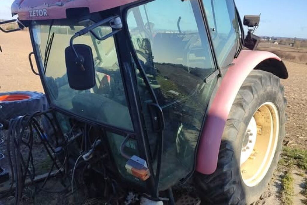 damaged tractor