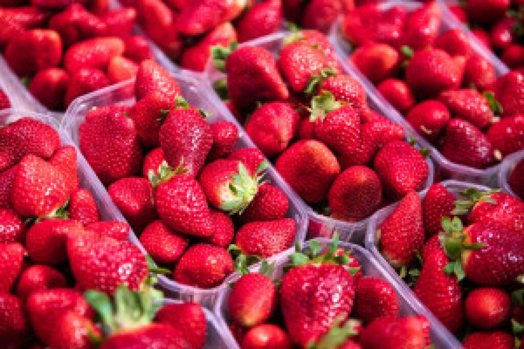 fresh strawberries basket