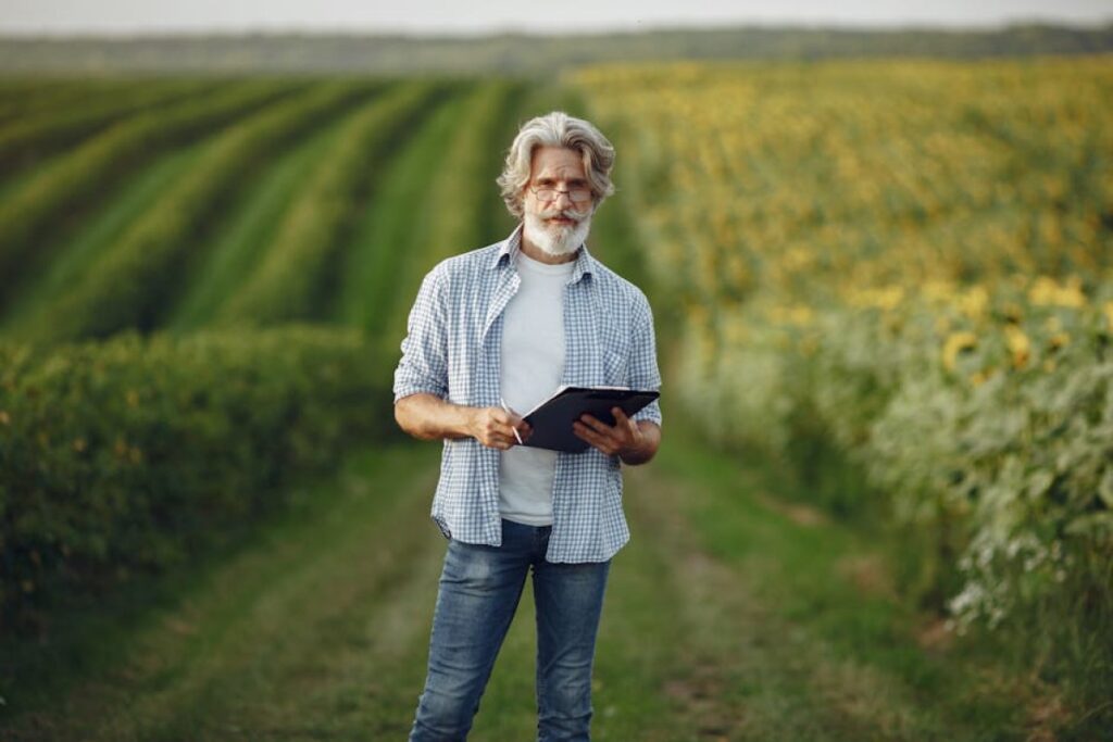 farmer with tablet