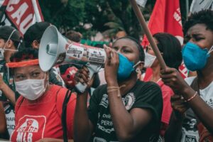 angry farmers protest