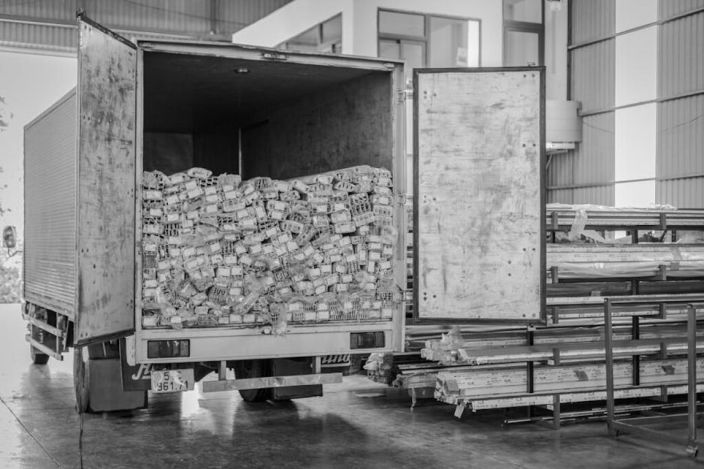 exploded delivery truck