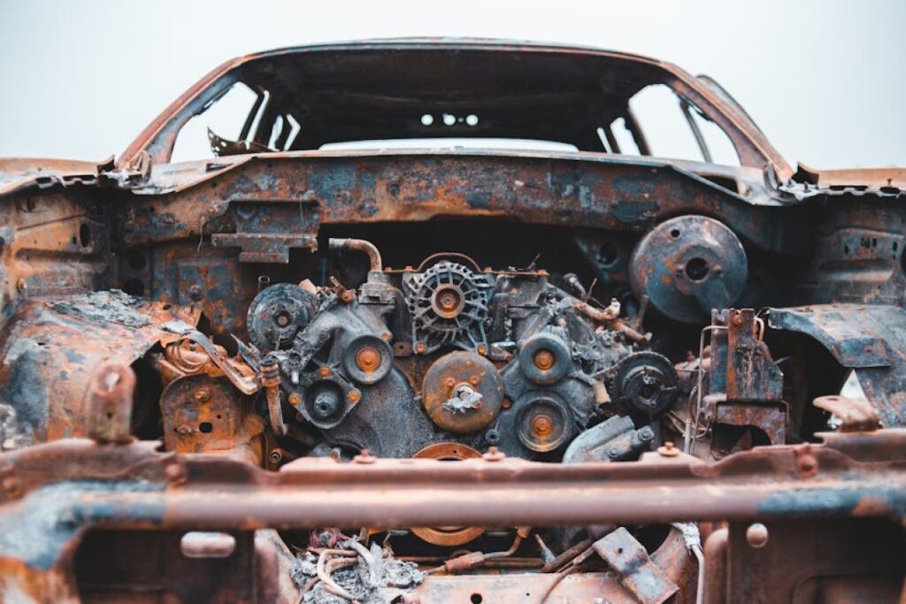 damaged engine