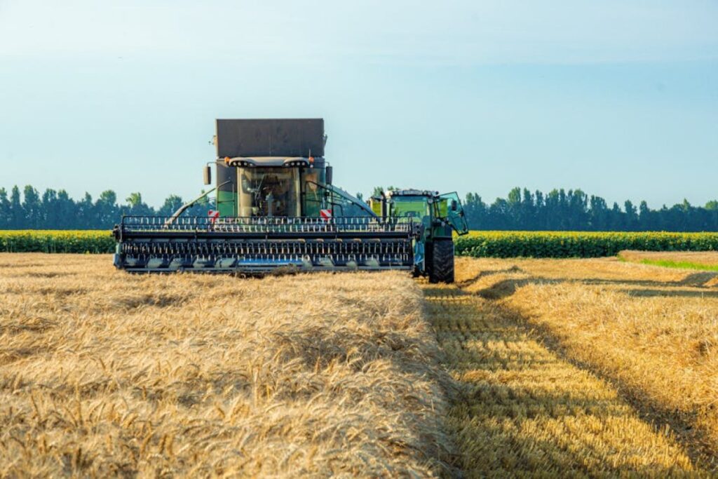 black agricultural combine