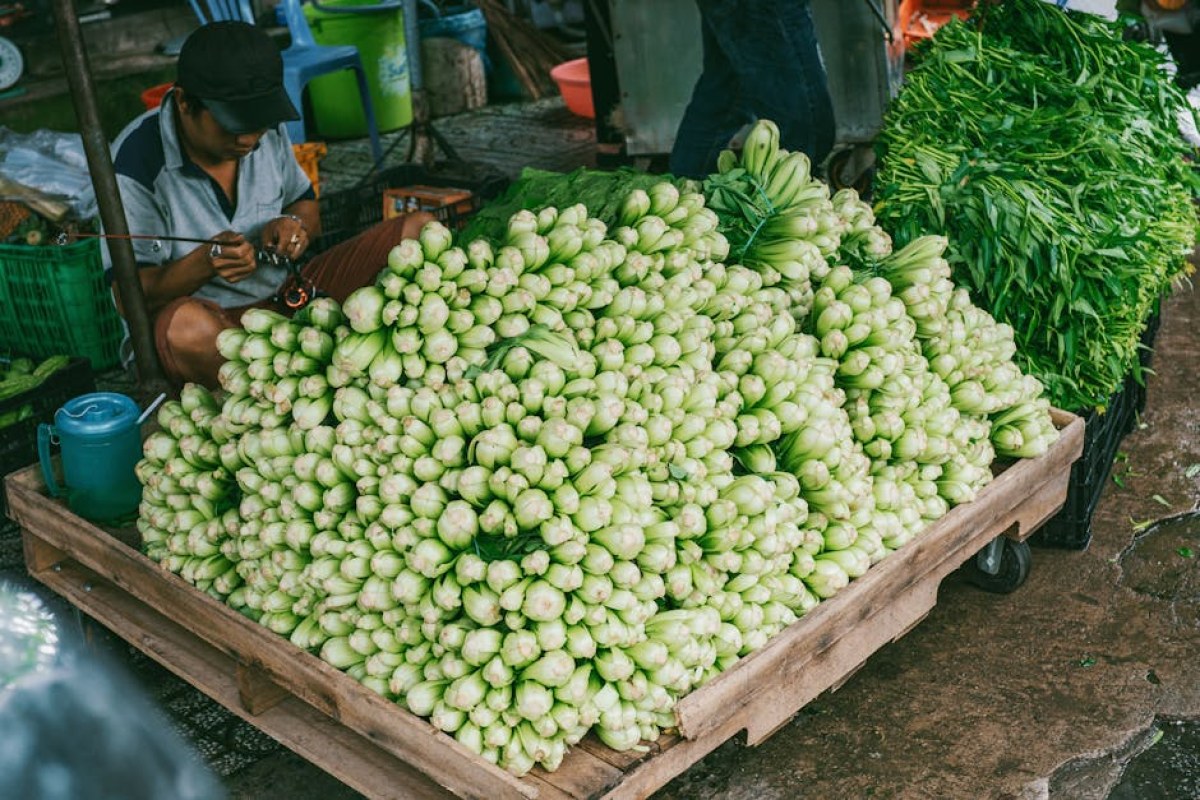 green vegetables market