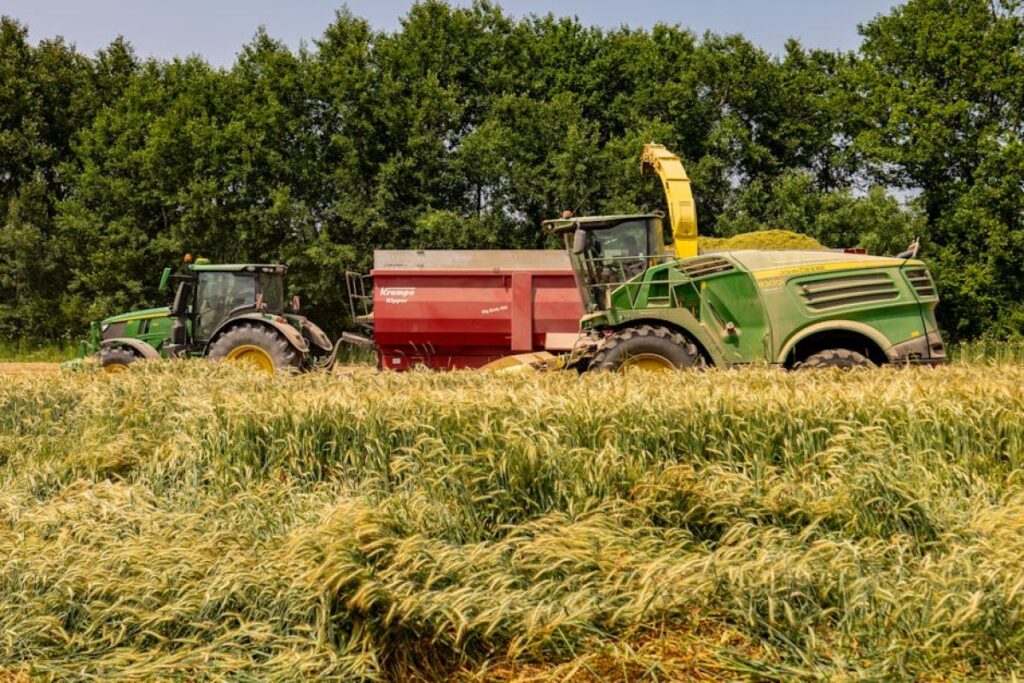 tractor with forage harvester