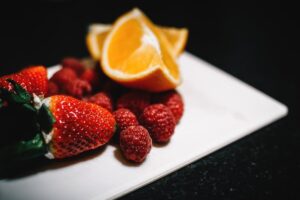 strawberries and raspberries