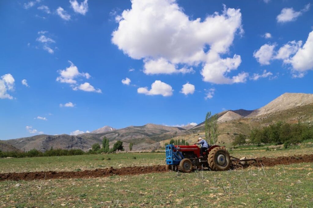 plough tractor field