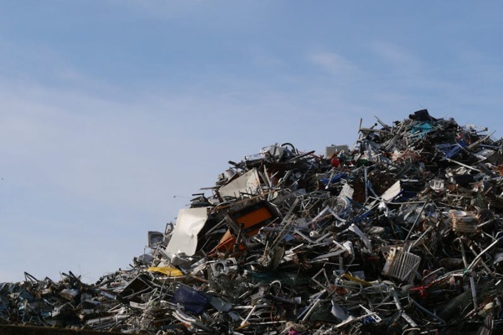 scrap metal pile