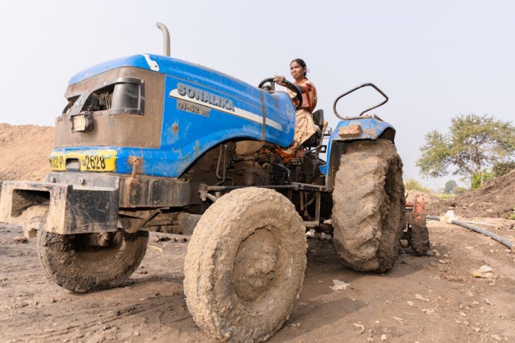 young farmer tractor