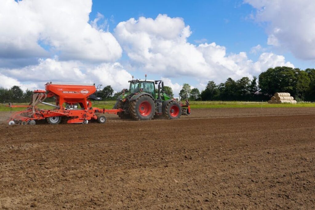 tractor and seeder