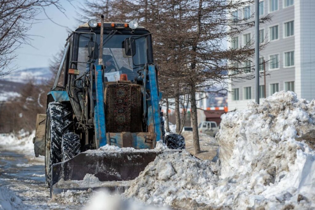 tractor with snowplow