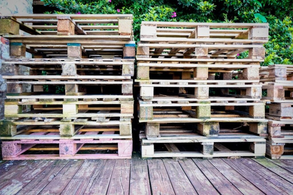 used pallets stack