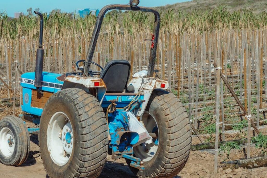 tractor agriculture blue