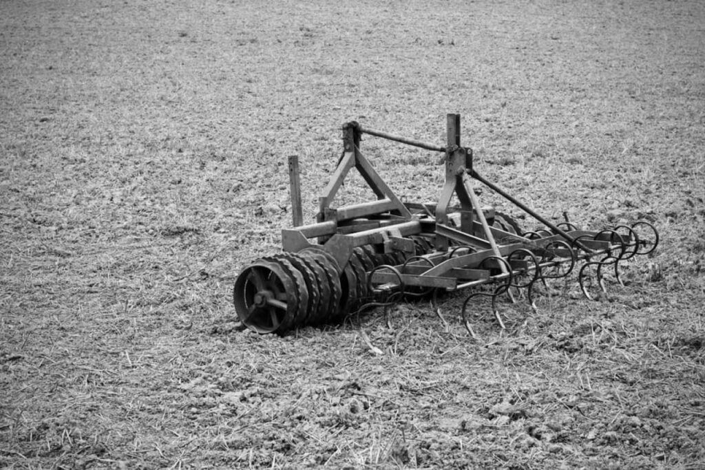 agricultural harrow field