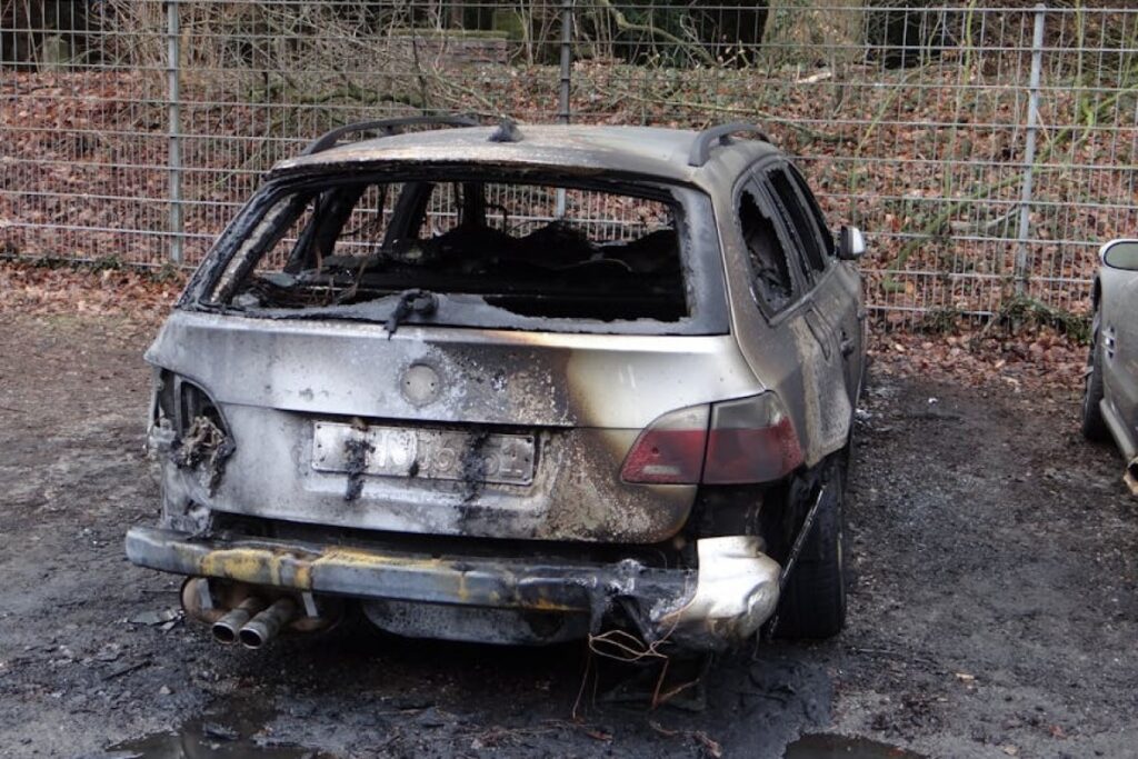 burnt car