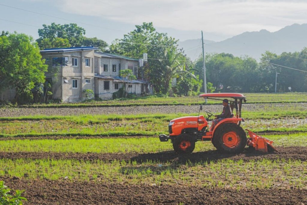 Kubota tractor with cultivator