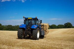 tractor with bale fork