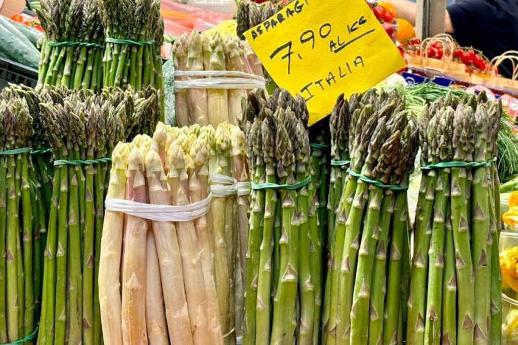 asparagus rhubarb market